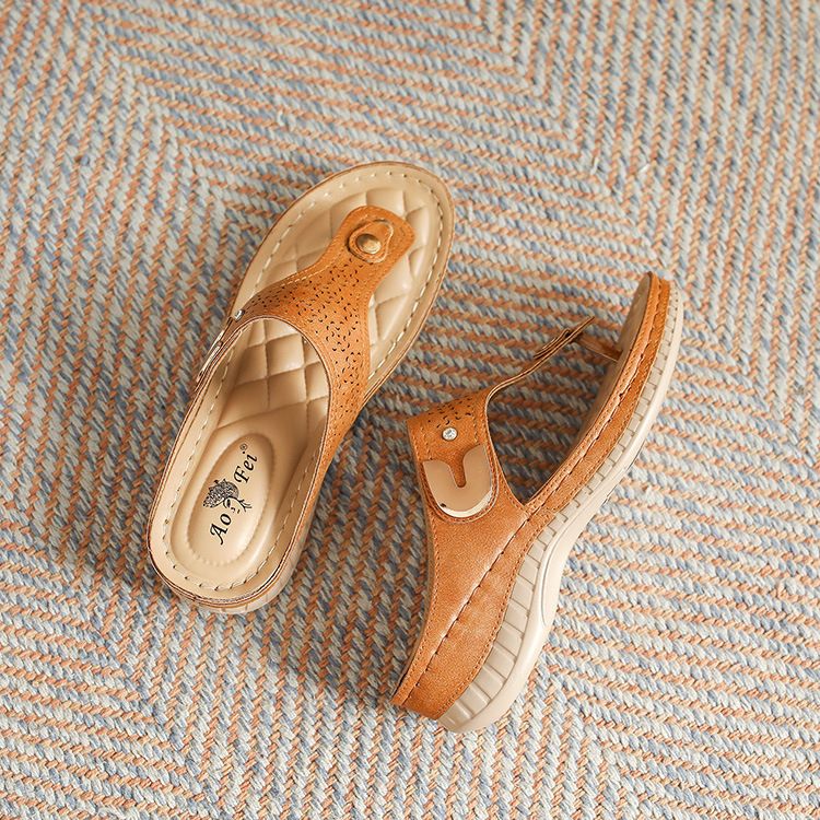 Pantofole estive da massaggio comode e fresche per le donne con tacco a spillo, scarpe da spiaggia minimaliste_voghion.com