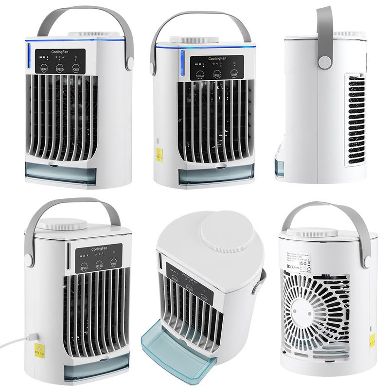 Explosives Desktop Cooler Office Mute Humidification Spray Electric USB Mini Air Conditioner Fan_voghion.com