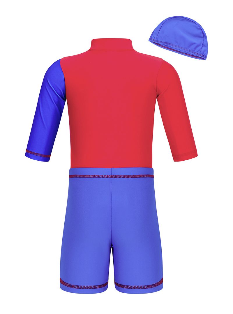 Madre y niños Nueva ropa para niños Traje de baño para niños Traje de baño para niños europeos y americanos Traje de surf con protección solar de tiburón de dibujos animados de una pieza para niño_voghion.com
