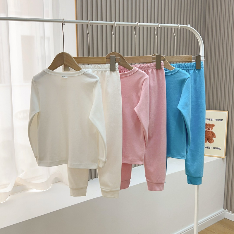 Conjunto de ropa interior de Lycra de algodón para niños y niñas, ropa de hogar para niños, ropa de otoño de algodón de Lycra, pantalones de otoño, conjunto de dos piezas_voghion.com