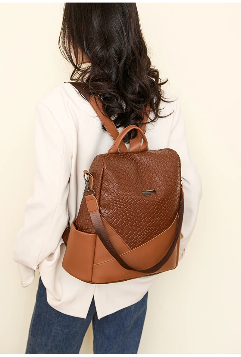 Women Large Capacity Backpack Purses High Quality Leather Female Vintage Bag School Bags Travel Bagpack Ladies_voghion.com