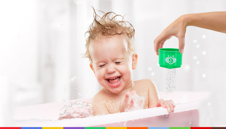 Klappbecher Regenbogenturm Baby Puzzle Früherziehung Babyset Ringbecher Klappmusikspielzeug_voghion.com