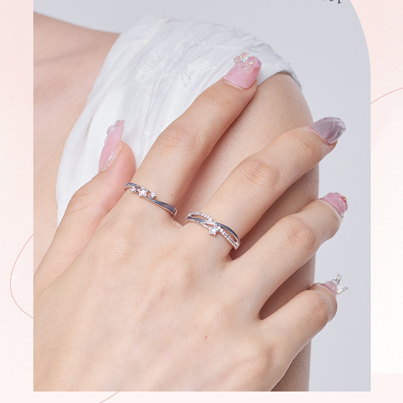 Luminous couple rings, high end, niche, temperament, versatile rings, exquisite fashion, simple and versatile hand jewelry_voghion.com