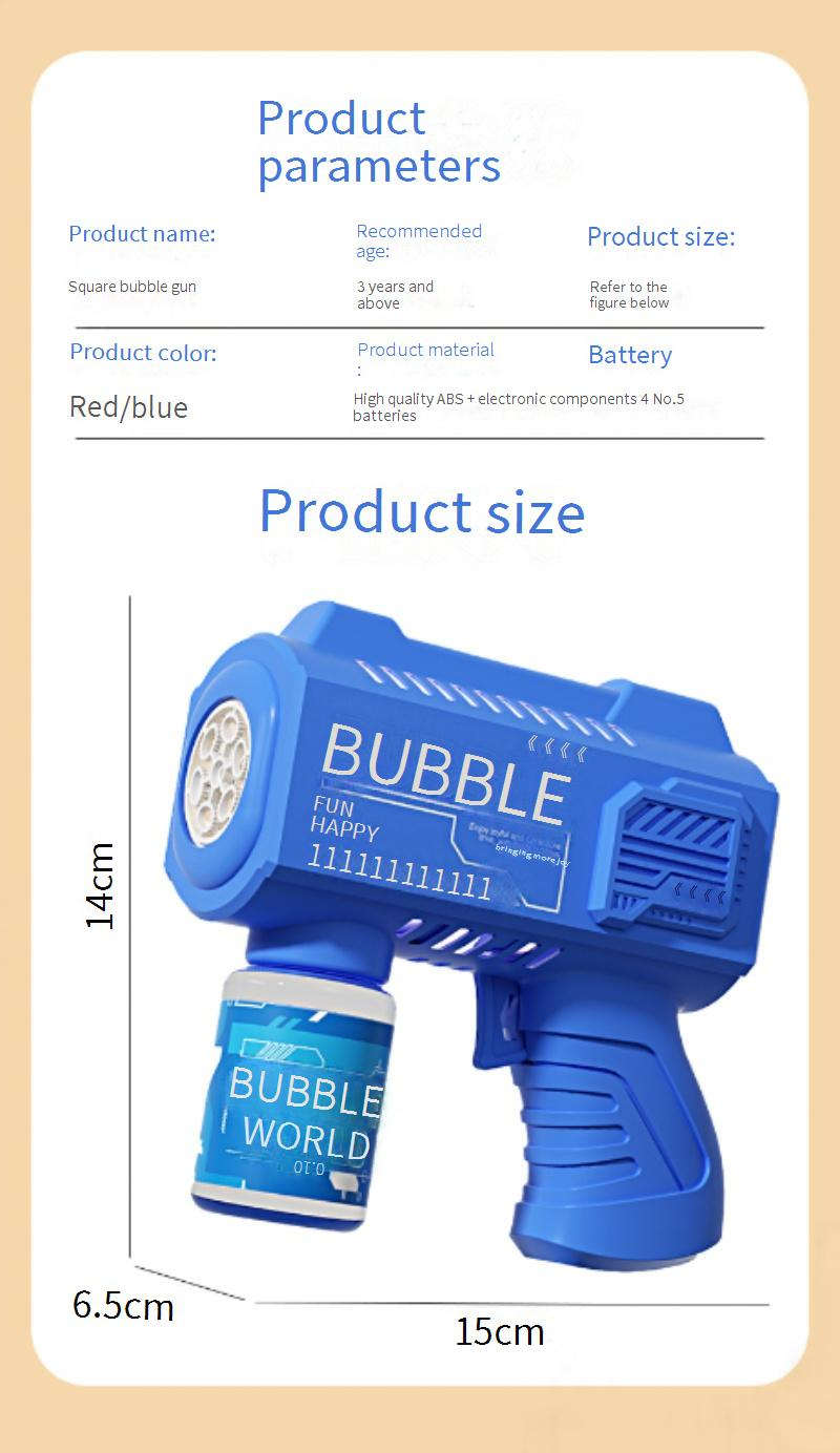 Automatisk bobleblaster med LED-lys - Elektrisk håndholdt boblepistol til børn (populært boblemaskine-legetøj)_voghion.com