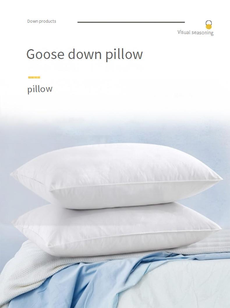 Cuscino in piumino d'oca di alta qualità con fodera in cotone - Altezza regolabile da 1 a 5 cm, ipoallergenico e traspirante per casa e ospitalità_voghion.com