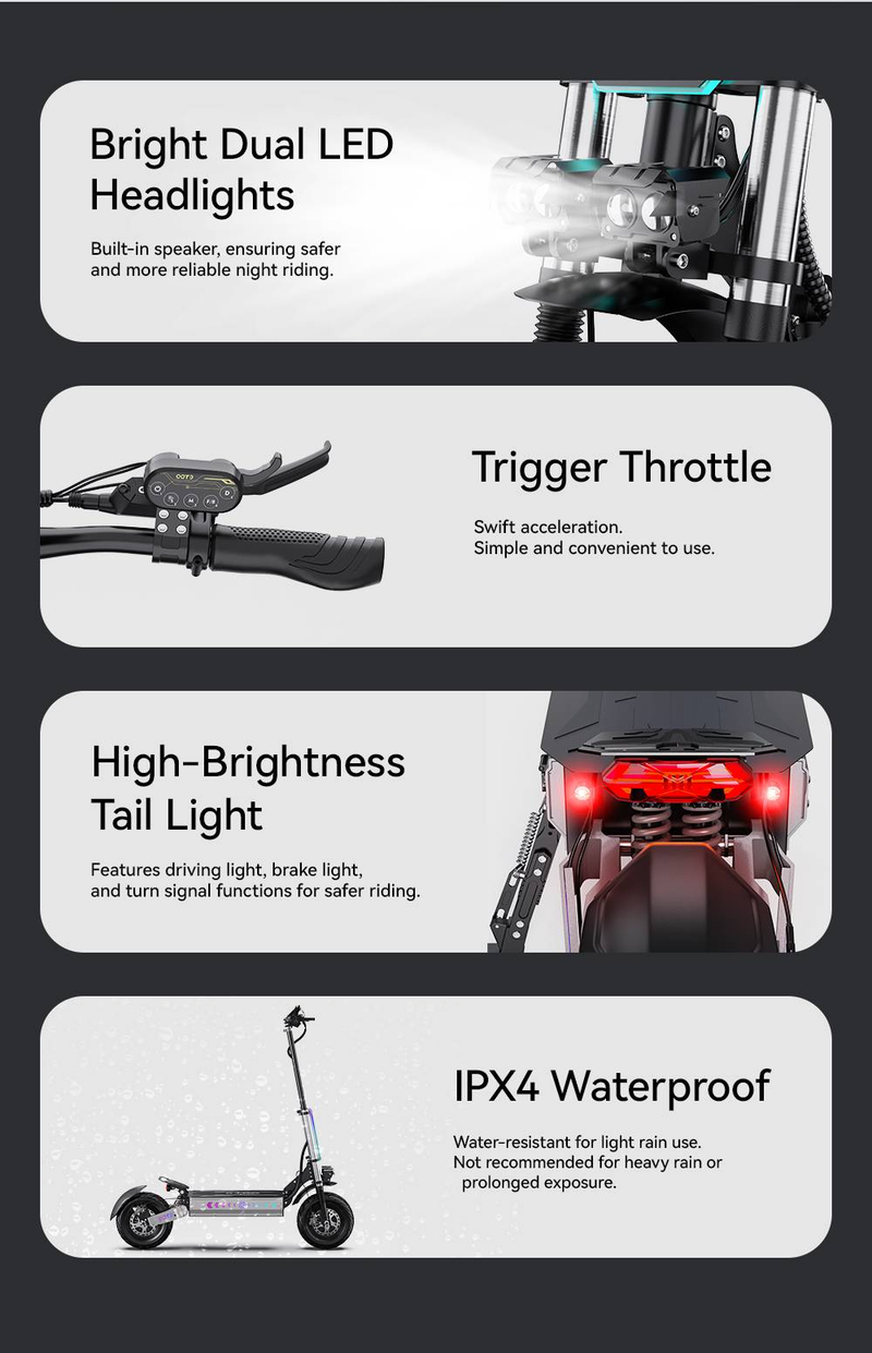 2025 Hot! OOTD T90 Off-Road E-Scooter - 150kg Load, 100km Long Range Commuter, Foldable Design, Hydraulic Brakes | 4-7 Day Delivery From EU_voghion.com
