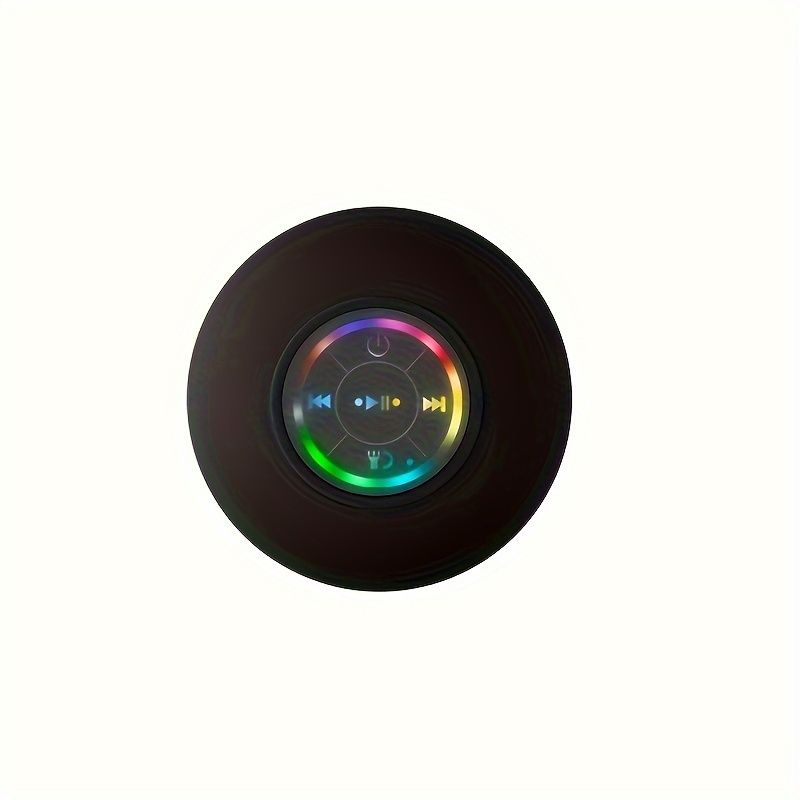 Bathroom Waterproof Bluetooth Speaker With Large Suction Cup, LED Light Emitting Subwoofer, Bluetooth Portable Small Speaker, New Model_voghion.com