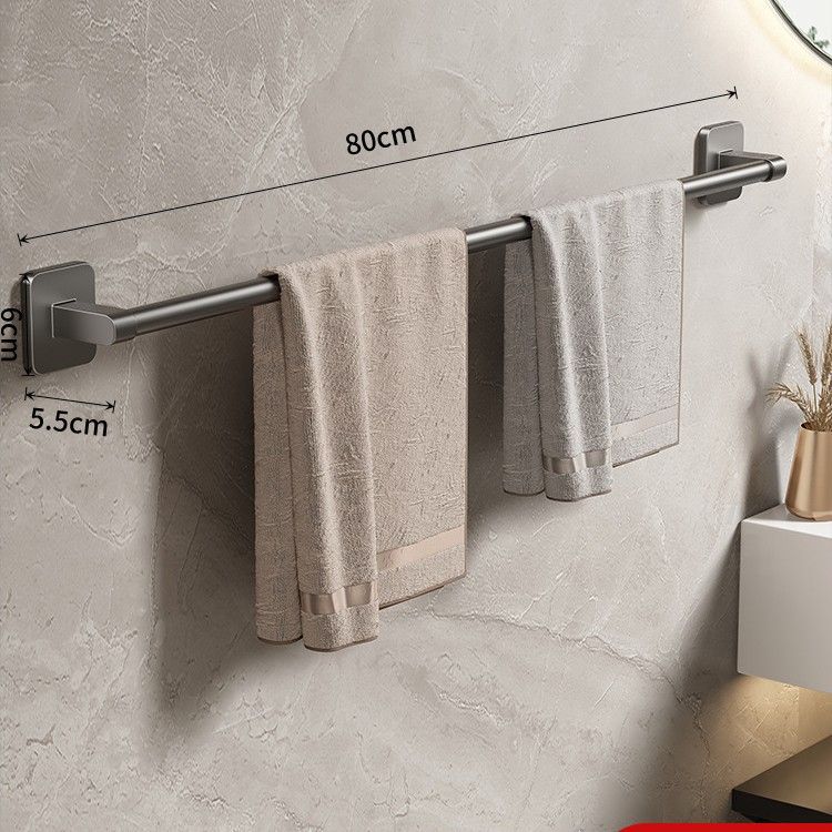 No-Drill Bathroom Wall Mounted Towel Rack, Space-Saving Single/Double Bar Holder For Bath Towels, Washcloths, And Toiletries_voghion.com