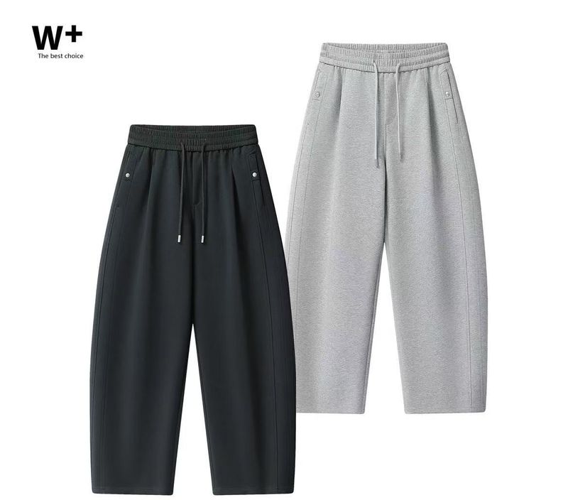 Men's Relaxed Fit Cargo Joggers - High Waist Drawstring Wide-Leg Pants With Dropped Crotch, Soft Cotton Blend For Casual & Streetwear_voghion.com
