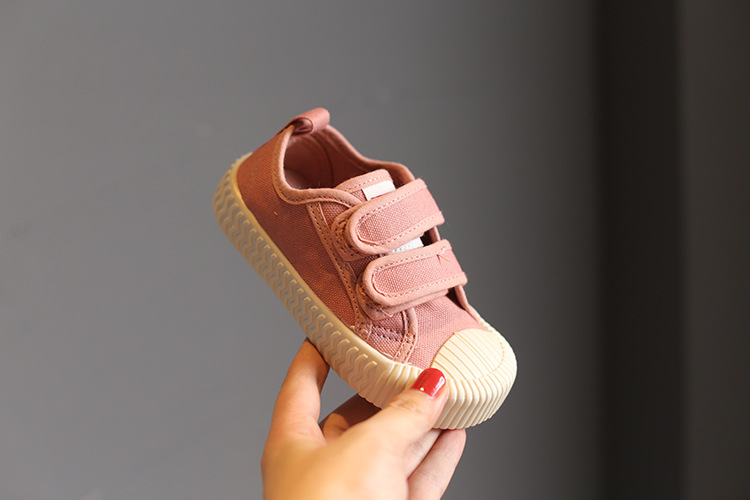 Kinder schuhe Candy farbe low top kinder leinwand schuhe Klett_voghion.com