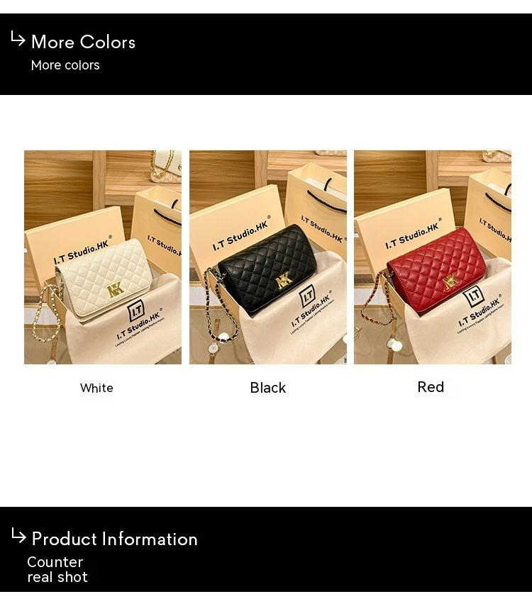 Borsa Lingge di nuova moda Piccola pelle di pecora Borsa da donna semplice Tracolla a catena Borsa a tracolla singola Borsa da donna2023_voghion.com