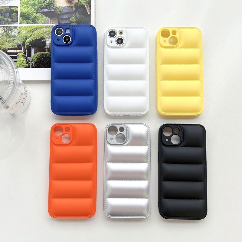 Suitable for iPhone 14 promax mobile phone case 15 Pro down jacket 11 air bag drop resistant 13 simple soft shell couple x_voghion.com