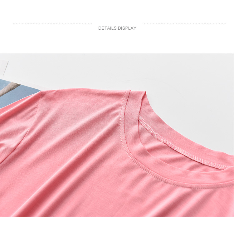 Women's clothing modal ladies pajamas contrast color large size casual lazy loose slimming home clothes three-piece set_voghion.com