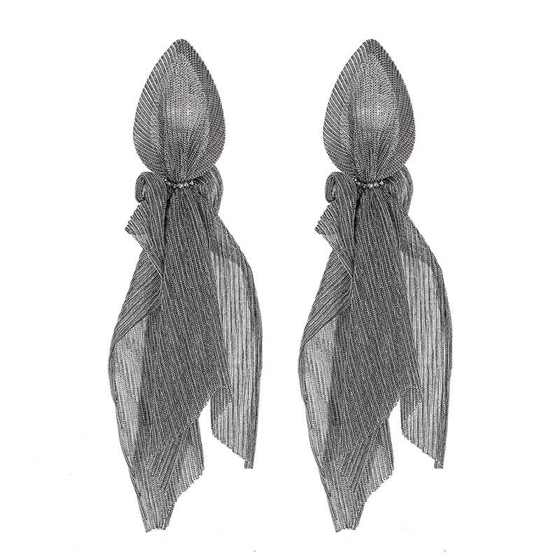 Böhmische große Stoff-Ohrringe, lange Hängeohrringe für modische Frauen, übertriebene Aussage, Schmuck, Hochzeitsgeschenk_voghion.com