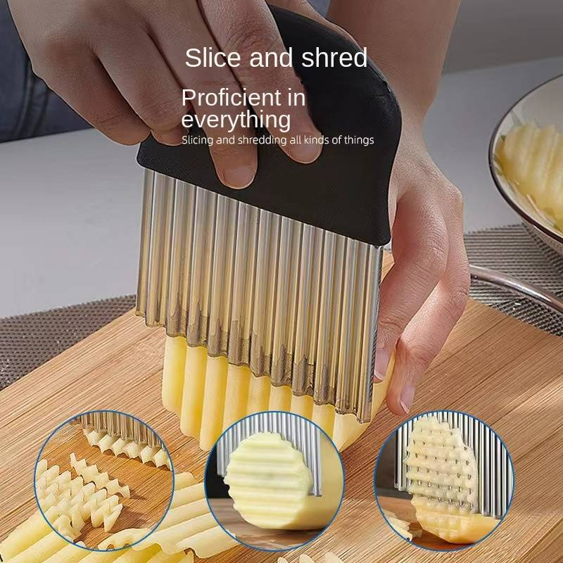 Edelstahl Kartoffel Wellenförmige Cutter Küche Werkzeug Französisch Fry Crinkle Cutter Slicer_voghion.com