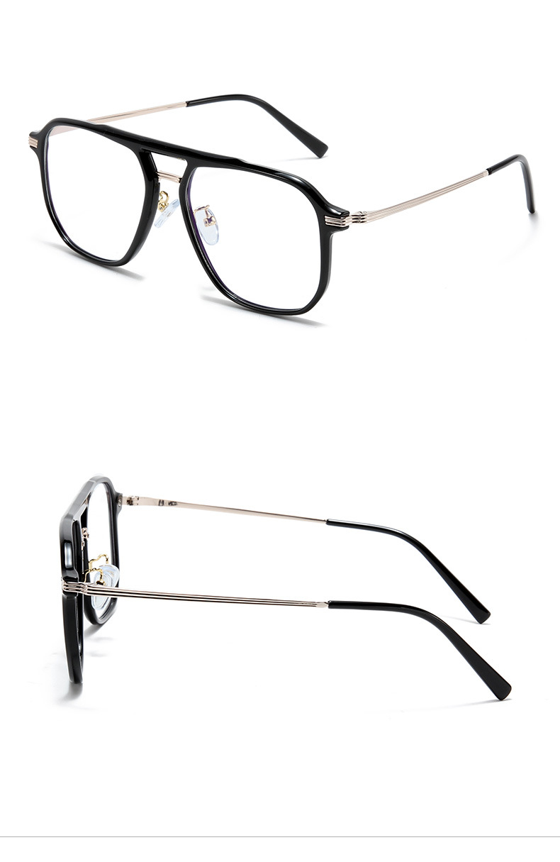Unisex-Doppelstrahl-Brillenrahmen, optische Myopie, nicht magnetische Spiegelbeine, leichter und modischer Flachspiegel, Anti-Blaulicht_voghion.com