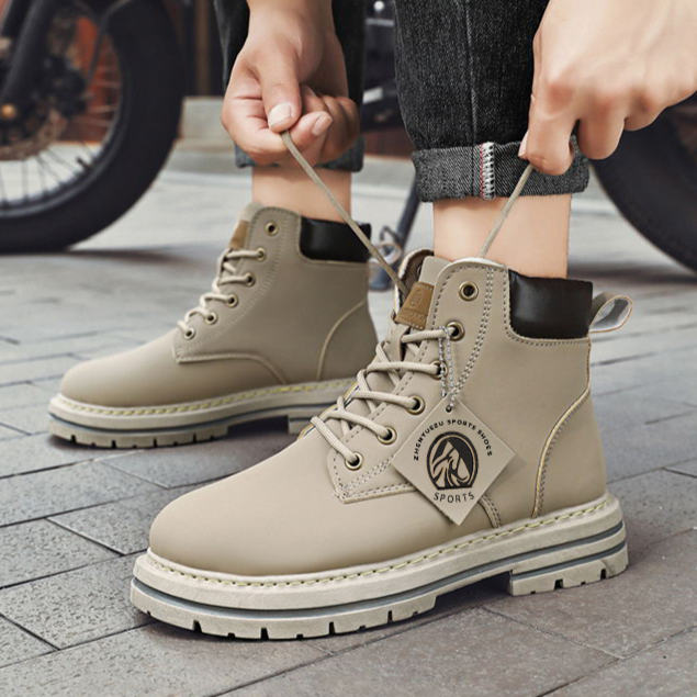 Botas Martin populares masculinas tamanho extra grande 48 botas masculinas estilo retrô britânico botas de trabalho de cano alto botas de couro_voghion.com