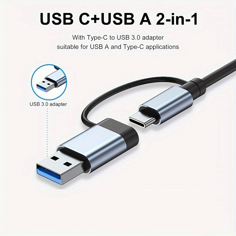 8-i-1 USB-C-hub, 4-i-1 USB-adapter, 7-i-1 USB-hub med USB-C-port, USB 3.0/2.0, Dokkingstasjon for MacBook Pro/Air, Datatilbehør_voghion.com