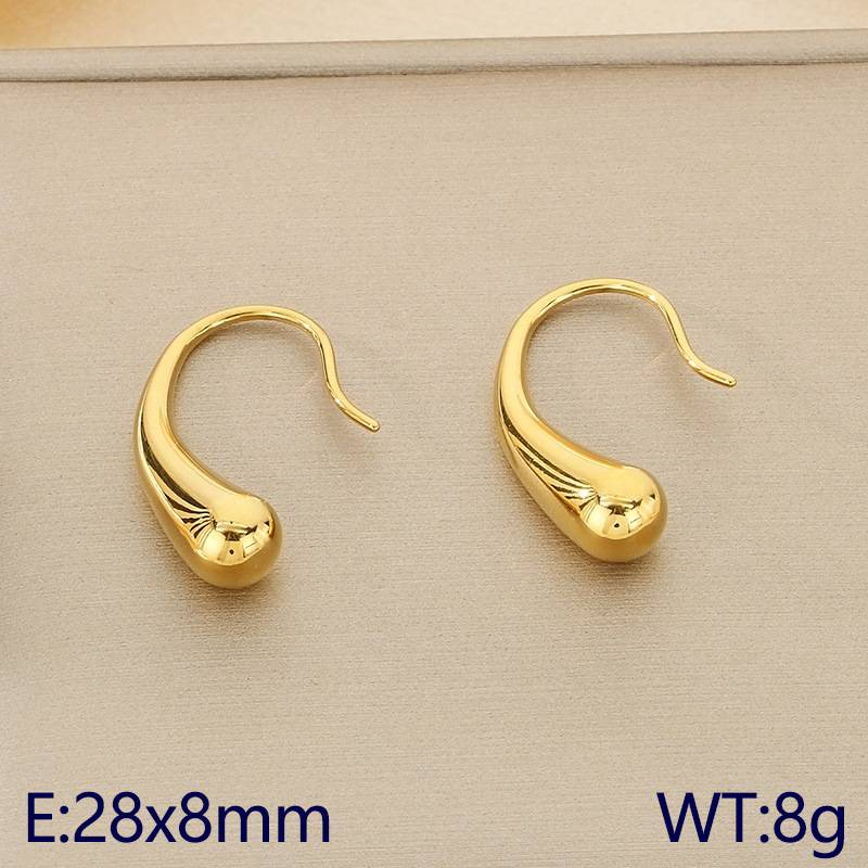 Gioielli da donna, orecchini a gancio con linea ad arco geometrica semplice, orecchini in acciaio al titanio versatili, temperamento di alta qualità, accessori per gioielli da donna_voghion.com