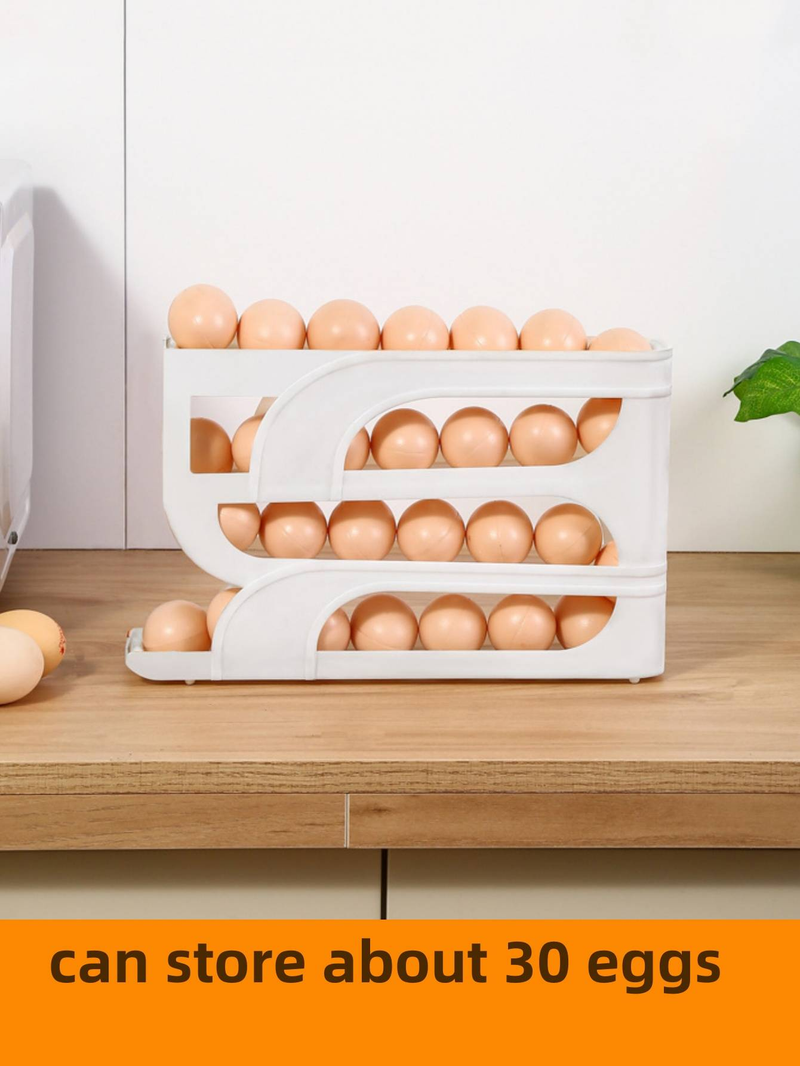 Kitchen Egg Storage Box, Four-layer Slide Type Refrigerator Egg Rack, Automatic Rolling Egg Bracket, Anti-drop Egg Box_voghion.com