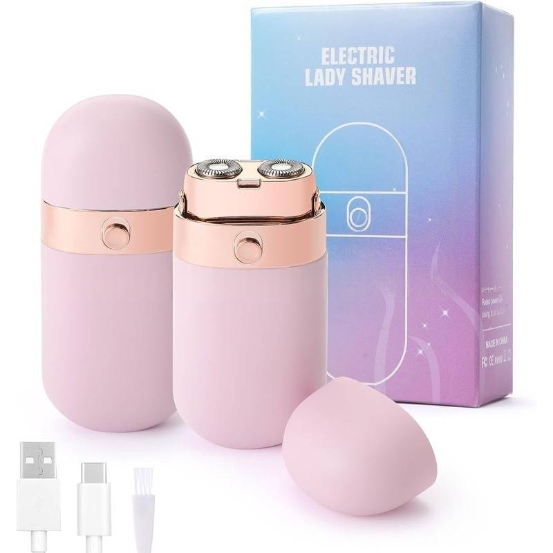 Rasoio elettrico da donna, ricaricabile tramite USB, con doppia lama per gambe e ascelle, impermeabile e portatile (modello S103)_voghion.com