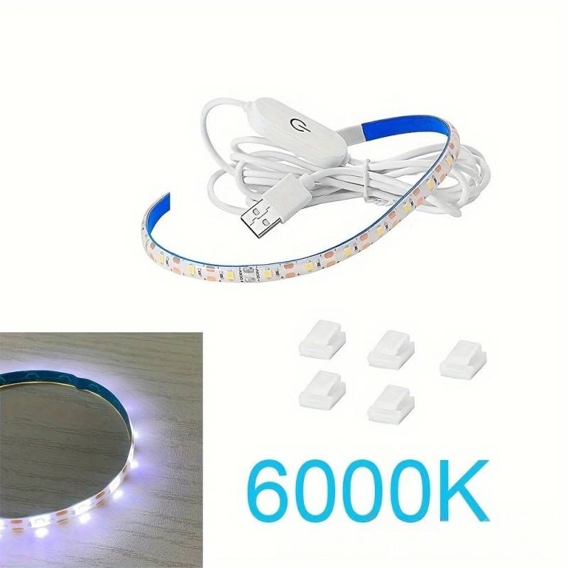 Tira de luz LED táctil regulable USB de 30 cm para máquina de coser, retroiluminación adhesiva flexible SMD 2835 con blanco cálido/frío (control táctil, 5 V de bajo voltaje)_voghion.com