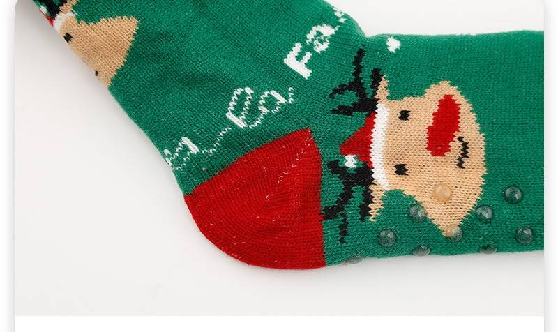 Kuschelige Weihnachtshaussocken für Damen - Warme, fleecegefütterte, rutschfeste Winterhaussocken mit weihnachtlichen Motiven (Einheitsgröße 36-42)_voghion.com