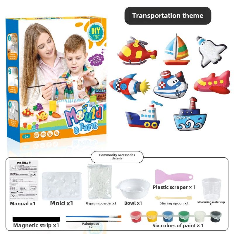Jouets de peinture cérébrale pratiques à faire soi-même, cadeaux de jouets de graffiti en plâtre d'art pour enfants_voghion.com