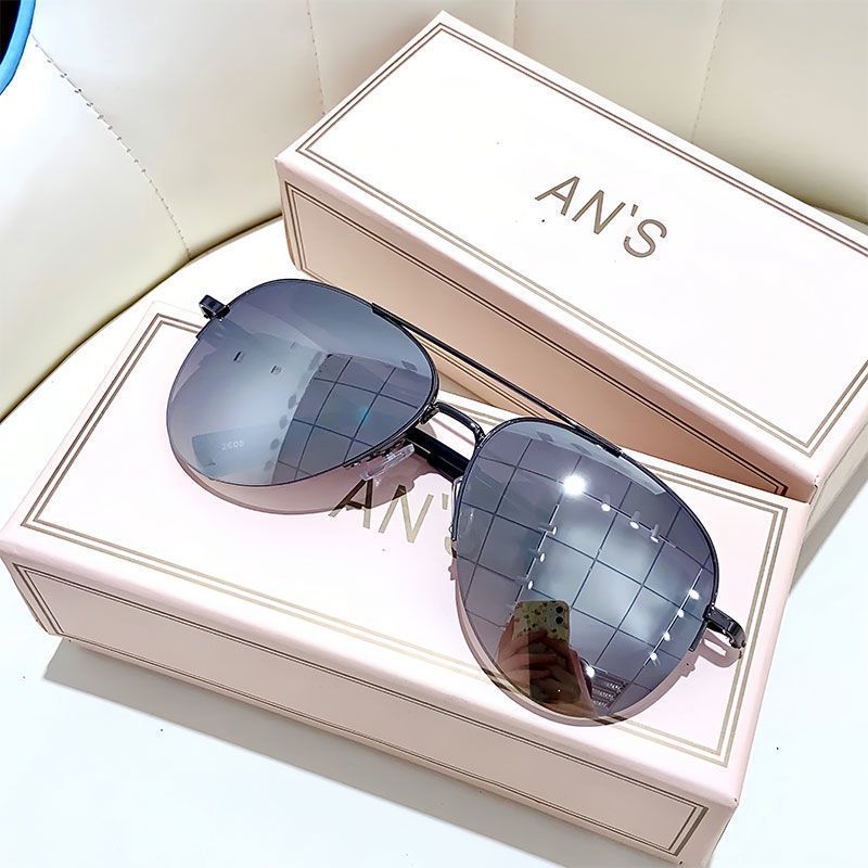 Brown Men High-End Polarized Sunglasses Driving Large Frame Aviator Big Face Sunshade Glasses For Women_voghion.com