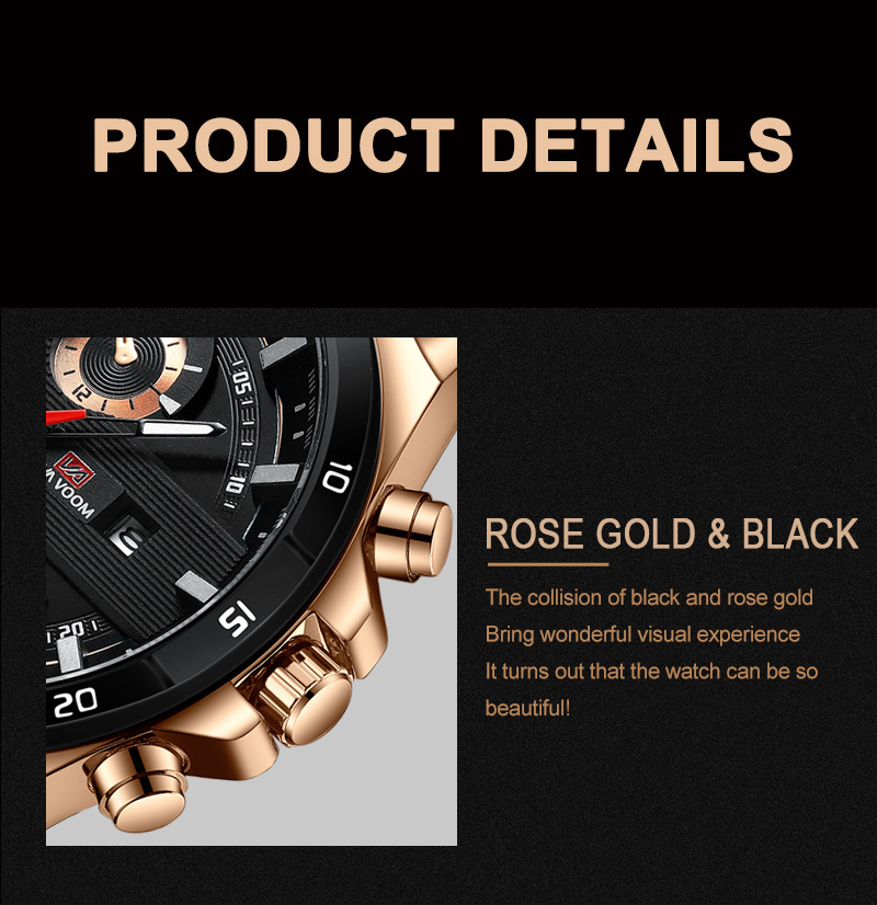 Men's Ryan Waterproof Stainless Steel Chain Quartz Watch Fashion Student Sports Business Casual Steel Band Watch_voghion.com