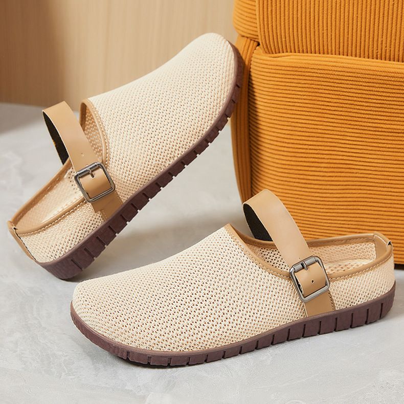 Damen Flache Mundtasche Kopf Hausschuhe Damenschuhe Fliegen Gewebte Atmungsaktive Flache Schuhe Freizeitschuhe Faule Schuhe Einzelne Schuhe_voghion.com