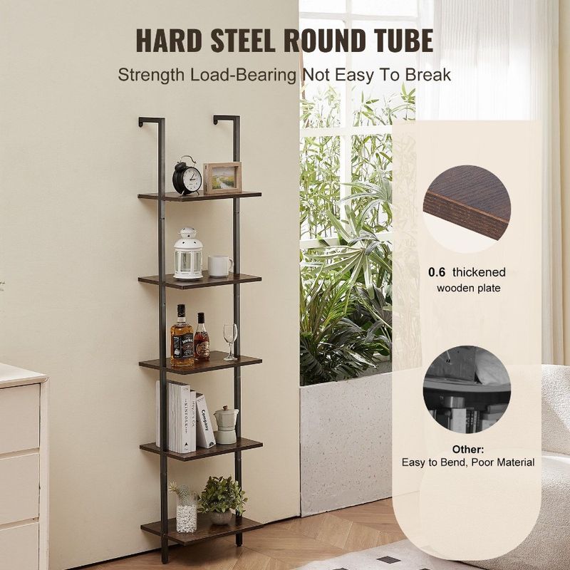 Industrial Tier For Pipe Shelf Bedroom WallMount 5 Square 15.6x11.8in_voghion.com