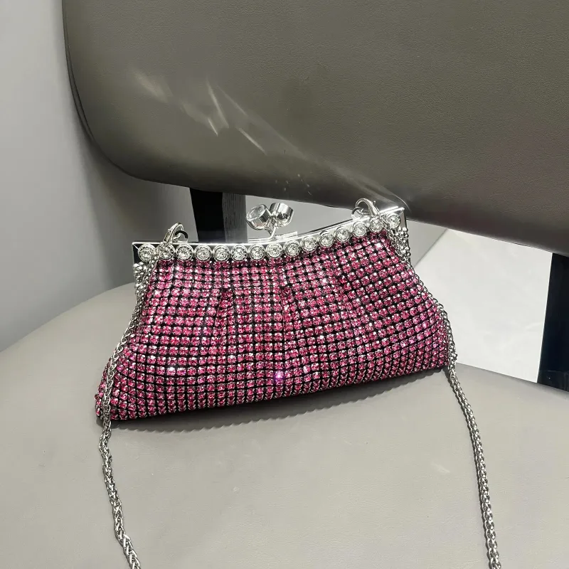 Henkel Strass Abend Clutch Tasche Geldbörse und Handtasche funkelnde Kristall Schulter 250314l_voghion.com