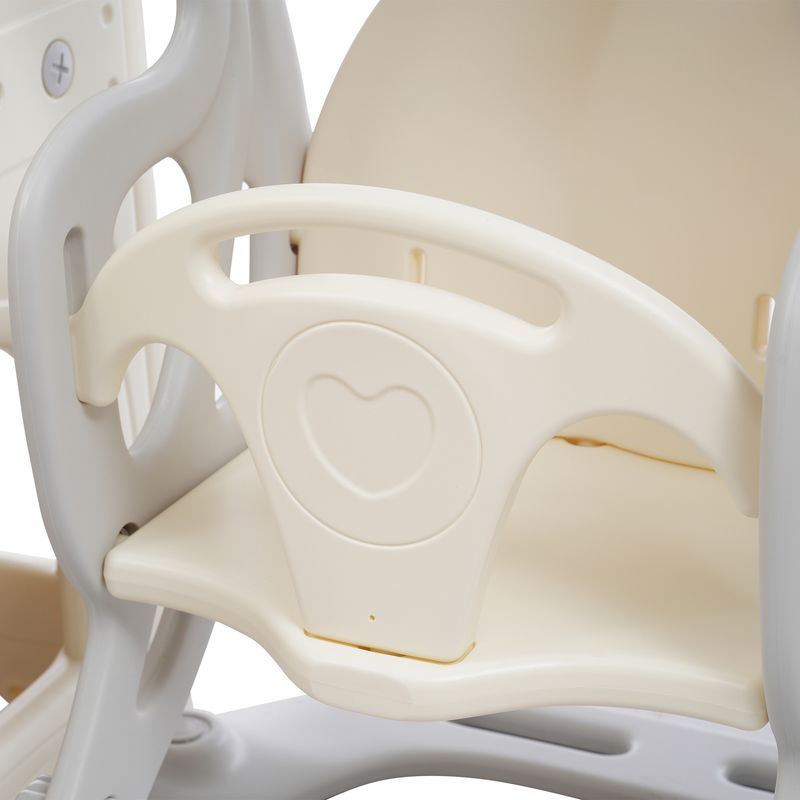 Ensemble de toboggan 5 en 1 pour enfants avec balançoire, escalade, rangement et cadre de basket-ball, toboggan intérieur et balançoire combinés pour enfants_voghion.com