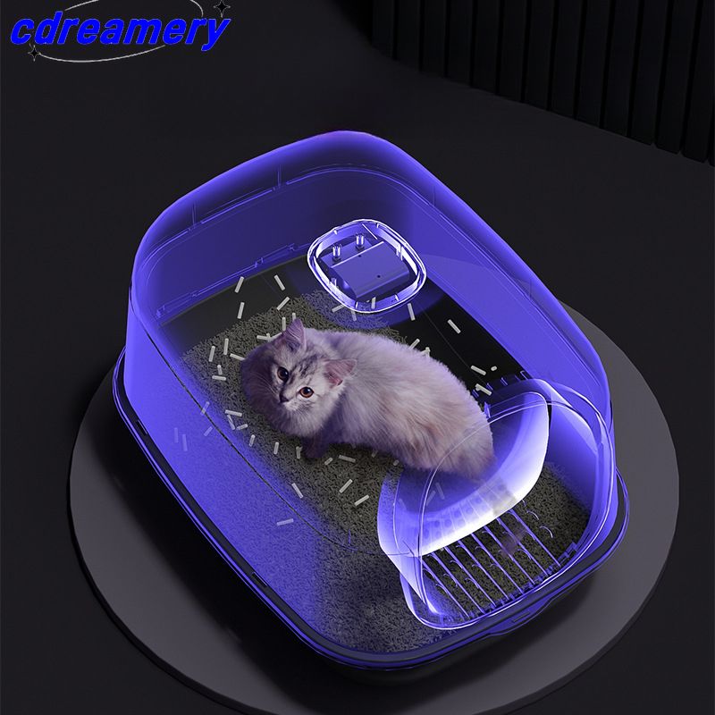 1 bandeja de arena para gatos jumbo esterilizada, inodoro completamente cerrado con diseño antisalpicaduras, suministros para mascotas_voghion.com
