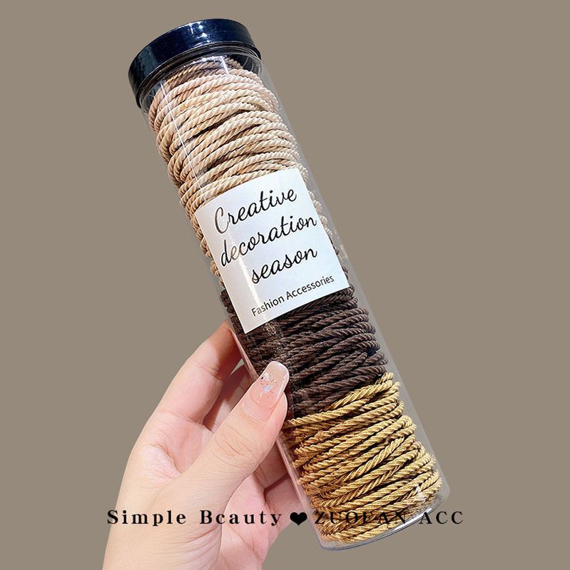 Secchiello unisex da 100 extension per capelli senza cuciture, elastici per capelli antiscivolo con filettatura, elastici per capelli con coda di cavallo alta che non danneggiano i capelli, elastici_voghion.com