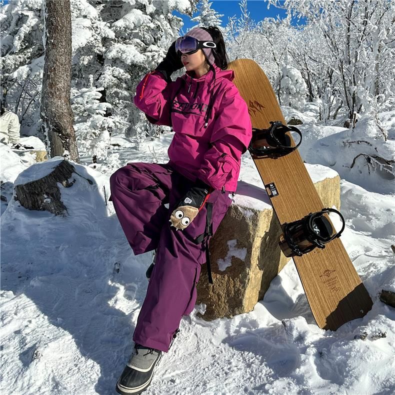 Nuovo set di abiti da sci da uomo e da donna in stile americano, tendenza moda snowboard, pantaloni da sci all'aperto, 2025_voghion.com