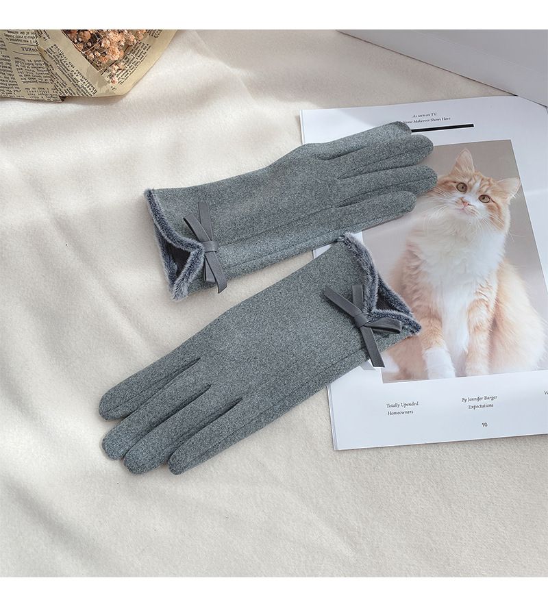 Guanti invernali da donna con touch screen, per guida e ciclismo, in pile spesso per isolamento dal freddo e calore, versione coreana_voghion.com