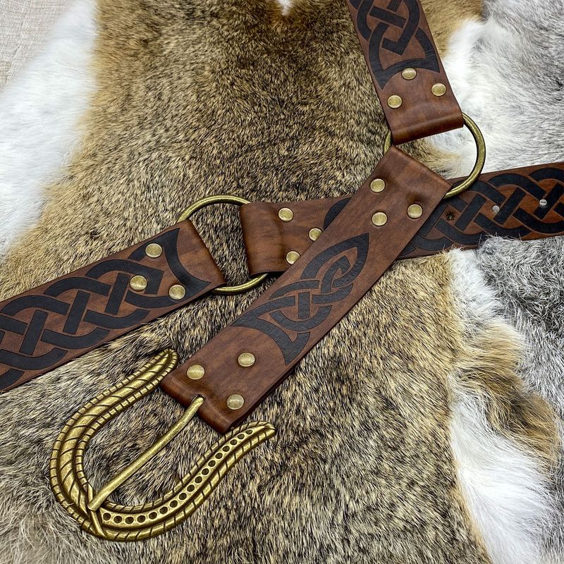 Nuovo transfrontaliero caldo vendita vichingo celtico goffrato cintura medievale retrò cavaliere cintura COSPLAY palco Prop_voghion.com