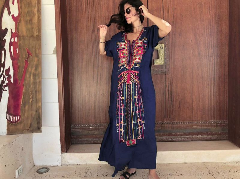 Damenbekleidung, Rayon, besticktes Strandkleid, langes Kleid, Boho-Chic, Sonnenschutz, Bademode, Überzug für Pool, Urlaub, Bikini (Marineblau)_voghion.com