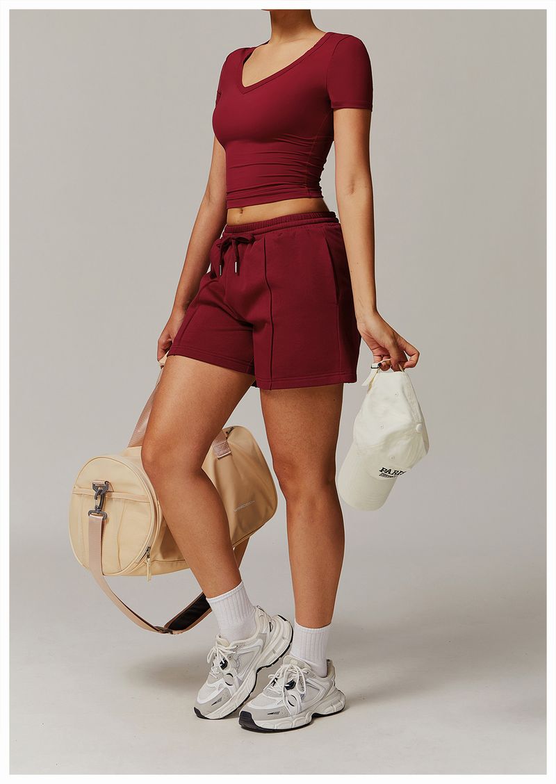 Vêtements pour femmes, haut de yoga moulant à manches courtes, résistant aux chocs, pour la course à pied, le Pilates, le fitness, le sport, le séchage rapide_voghion.com