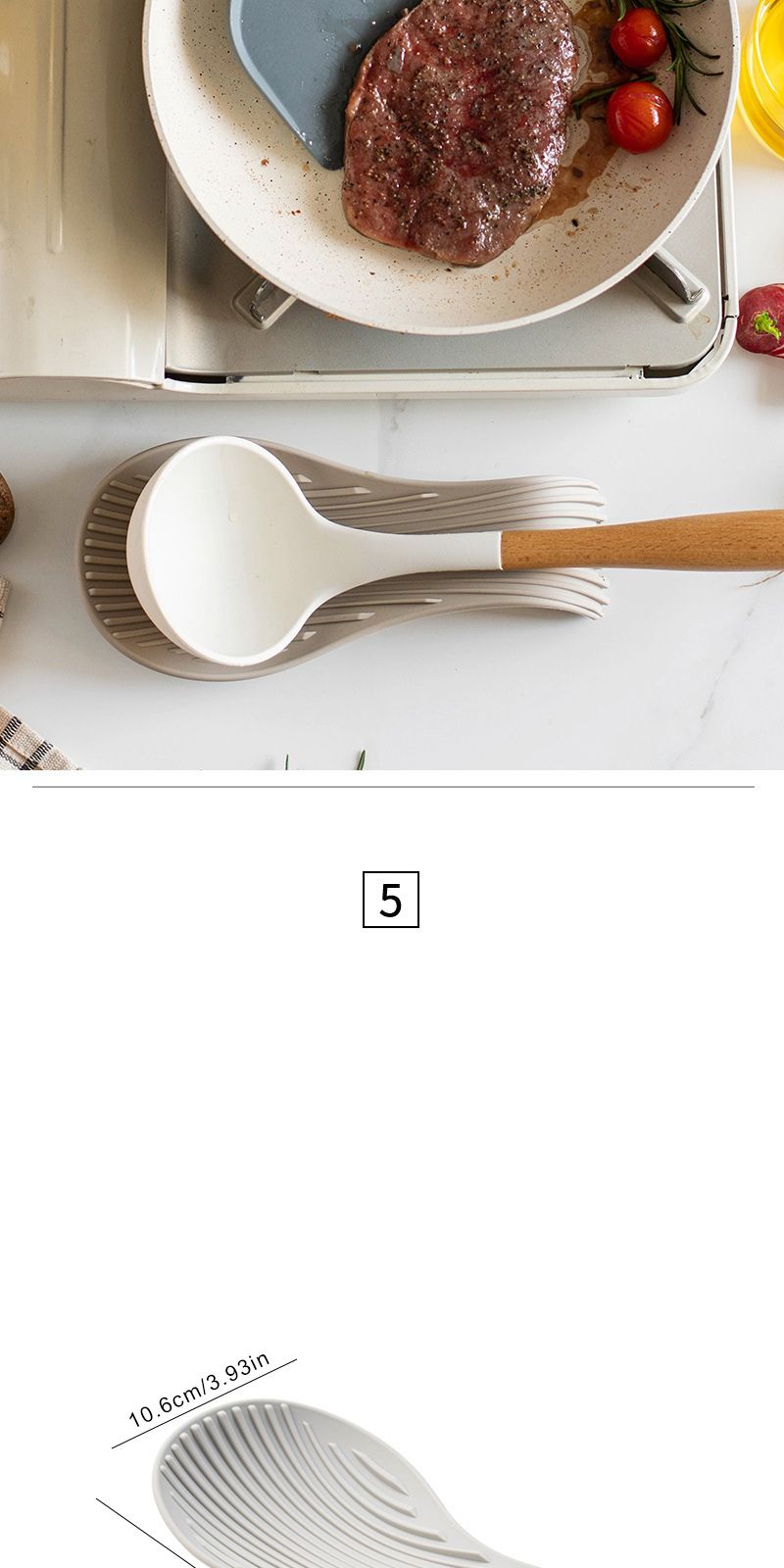 1/4Pcs Silikon Isolierte Löffel Halter Hitze Beständig Tischset Löffel Halter Besteck Regale Küche Werkzeuge Tischset_voghion.com