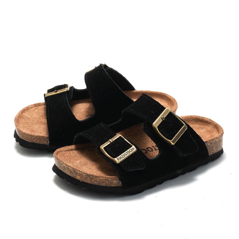 STOCK Primavera Nuove Ciabatte in Sughero Scamosciato per Bambini Scarpe da Spiaggia per Ragazzi Sandali per Ragazze da Studente Traspiranti_voghion.com