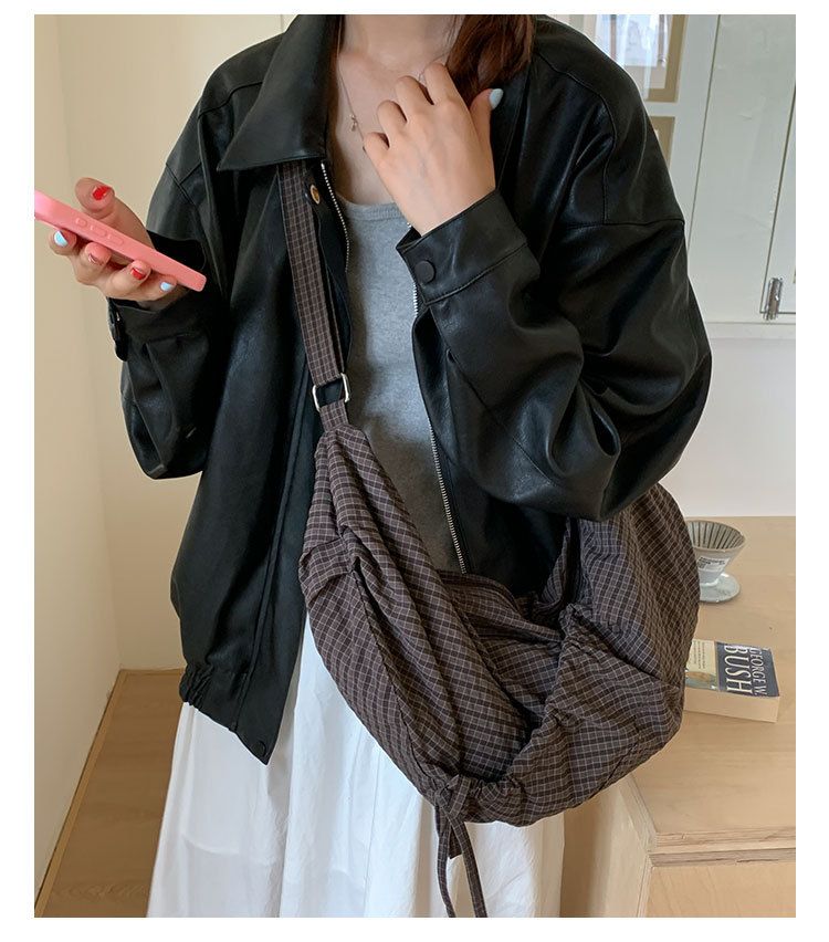 Women's Stylish Nylon Tote Bag With Zipper Closure, Lightweight And Spacious For Daily Use, Casual Crossbody Shoulder Bag In Black, Brown, Gray_voghion.com