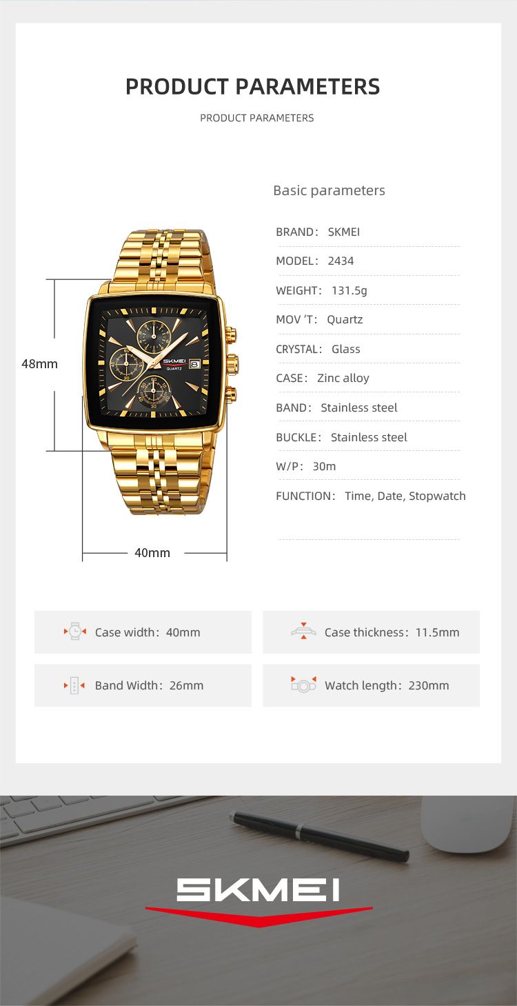 Orologio da polso al quarzo con cronometro da uomo e da donna, di lusso, con data, design alla moda, impermeabile, Reloj Hombre_voghion.com