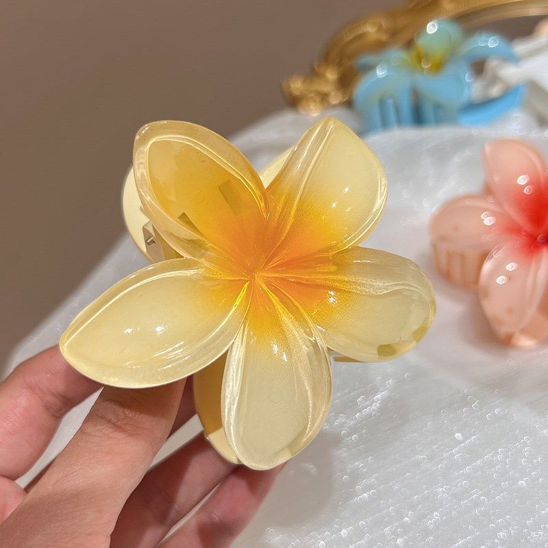 Plumeria gripeklips kvinnelig senior hårtilbehør klips hodepynt hårnål stor hodehaiklips_voghion.com