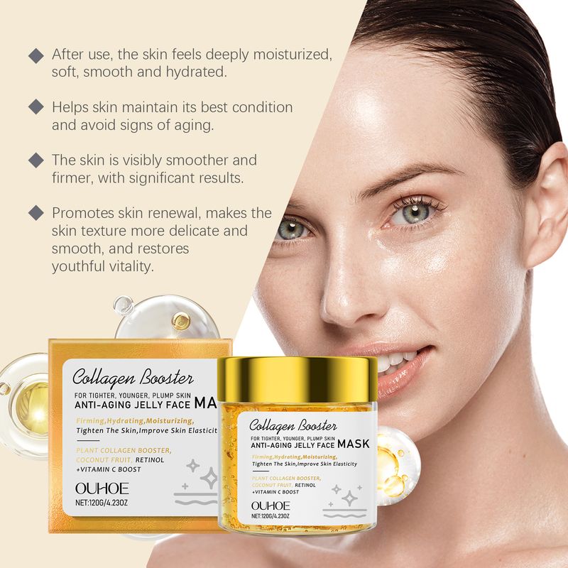 Maschera viso in gel OUHOE Jelly: idrata, rassoda, ammorbidisce, leviga le linee sottili, scurisce e illumina._voghion.com