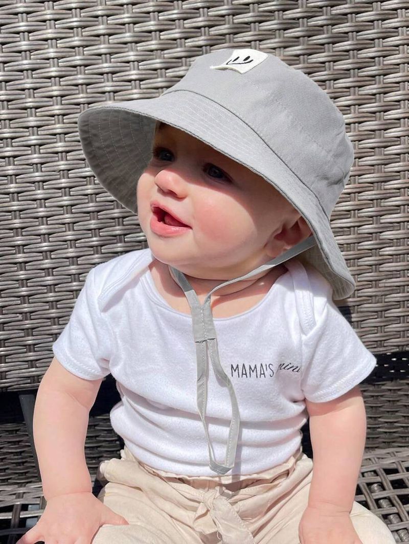 1pc Baby Sonnenhut Lächeln Gesicht Kleinkind Jungen Mädchen Eimer Hut UPF 50 + Sonnenschutz_voghion.com
