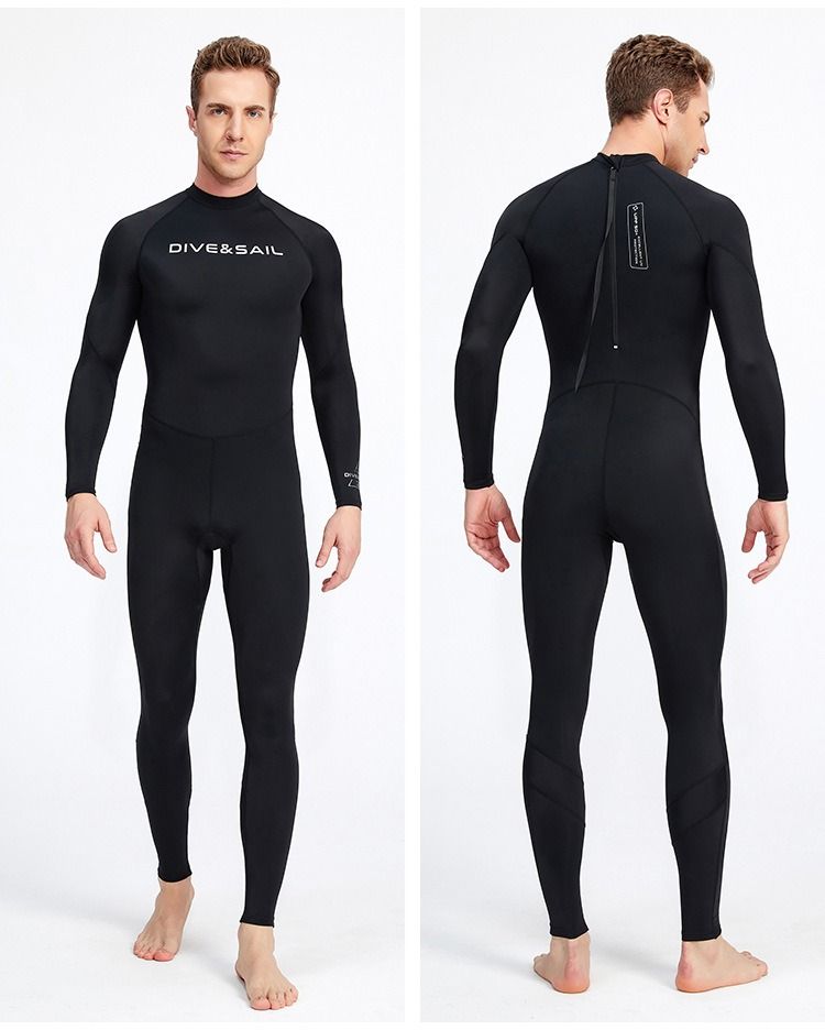 New wetsuit men's one-piece thin wetsuit snorkeling surfing sunscreen jellyfish quick-drying swimsuit_voghion.com