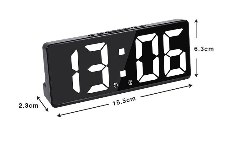 Zwei Sätze Wecker Einfache LED-Großbild-Digital-Schlafzimmer-Nachttischuhr im koreanischen Stil, Modeuhr 6628_voghion.com